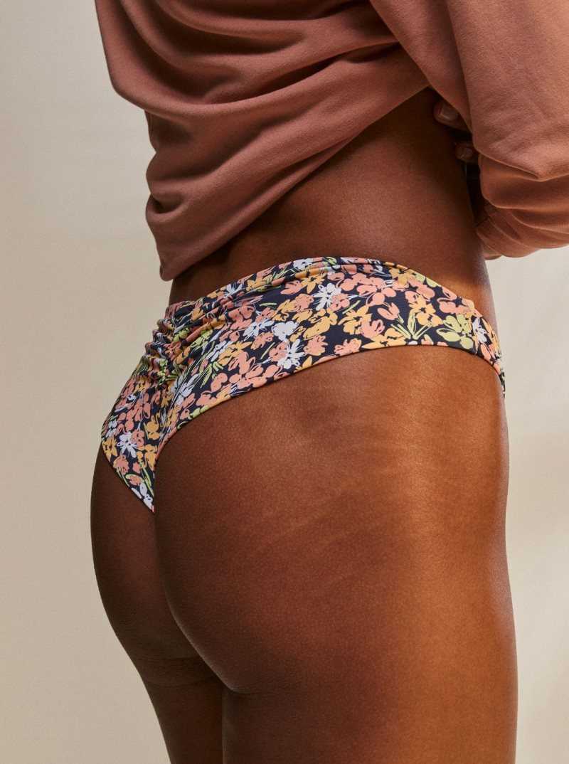 Mood Indigo Ditsy Love Roxy Printed Beach Classics Cheeky Bikini Bottoms | RAHGDK613