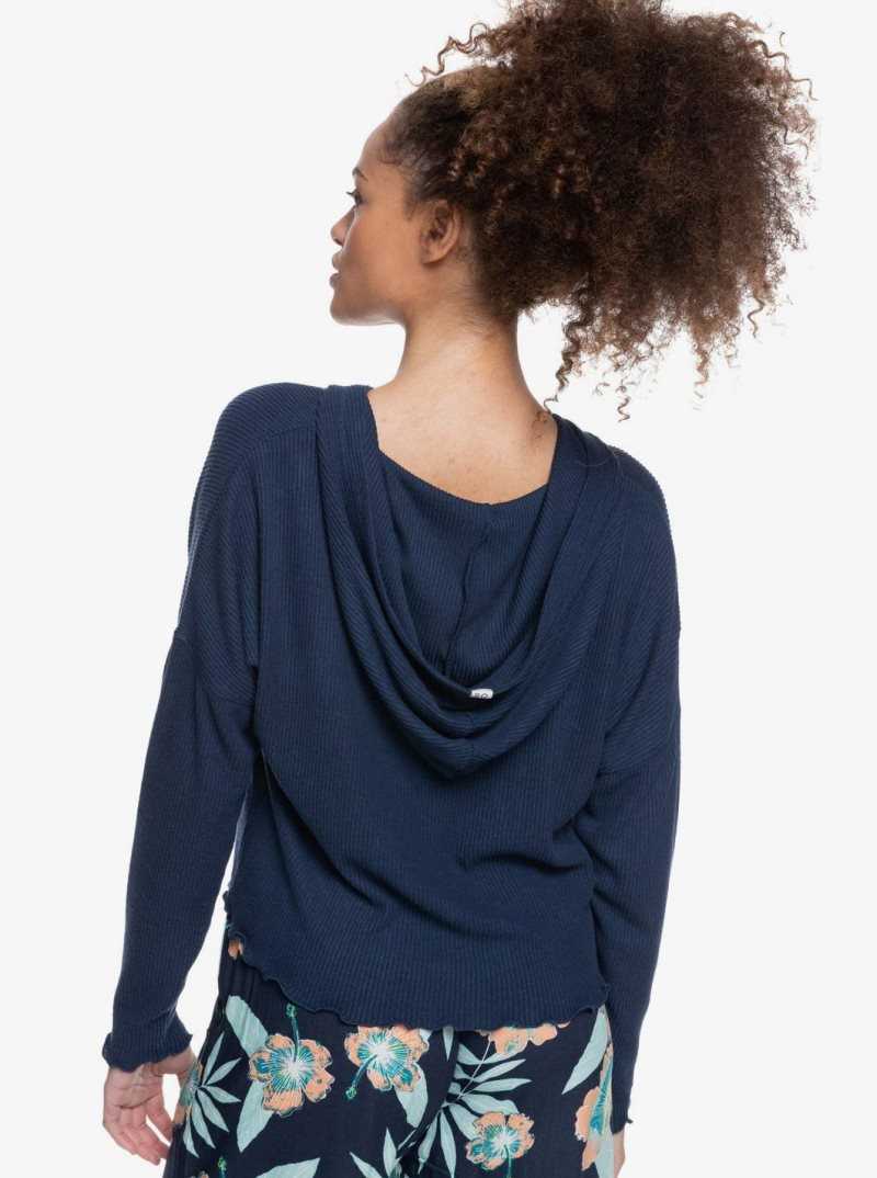 Mood Indigo Roxy Cozy Day Long Sleeve Rib Knit Top | WPVXNB106