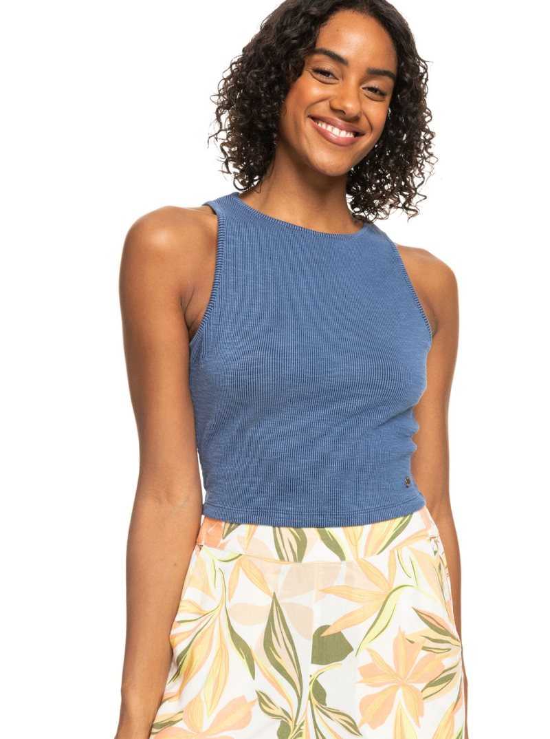 Mood Indigo Roxy Never Ending Vacay Rib Knit Tank Top | PWLTEY523