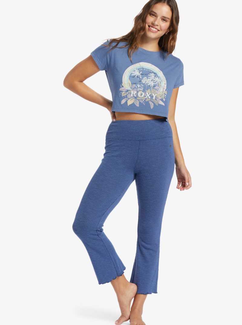 Mood Indigo Roxy Zuma Knit Pant High Waist Knit Flare Pants | GWPTQV102