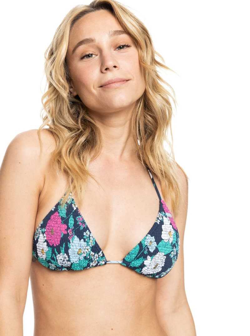 Mood Indigo S Blossom Babe Roxy Blossom Babe Smocked Triangle Bikini Top | GQPIXE853