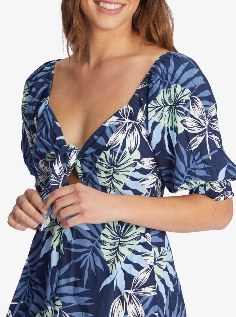 Mood Indigo Seaside Tropics Roxy Evening Delight Midi Dress | TLPMVB862