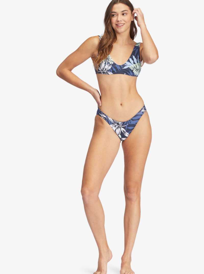 Mood Indigo Seaside Tropics Roxy Printed Beach Classics Bralette Bikini Top | HEKOZV982