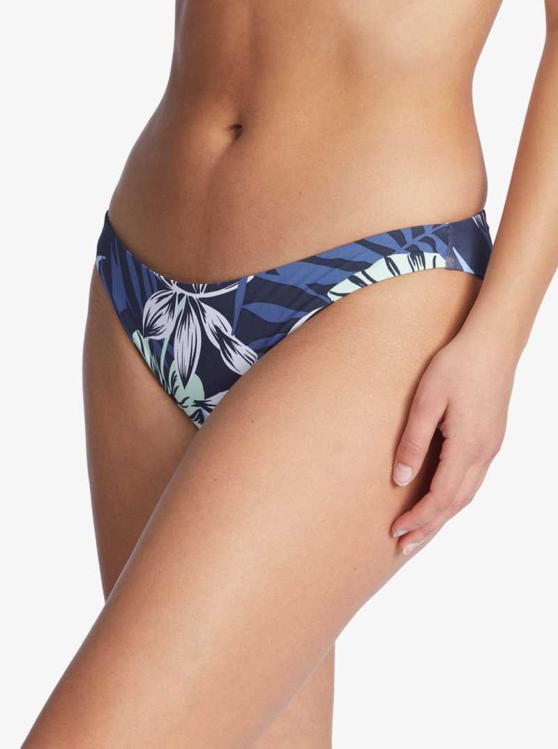 Mood Indigo Seaside Tropics Roxy Printed Beach Classics Cheeky Bikini Bottoms | RBLGDO253