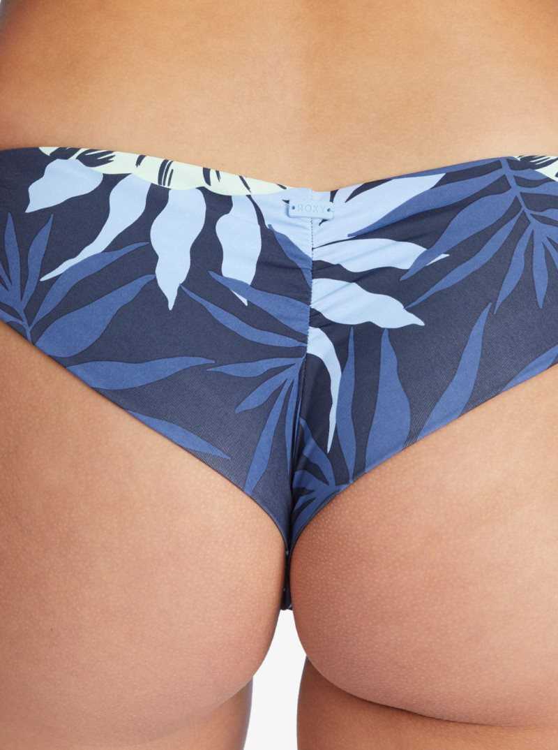 Mood Indigo Seaside Tropics Roxy Printed Beach Classics Cheeky Bikini Bottoms | RBLGDO253