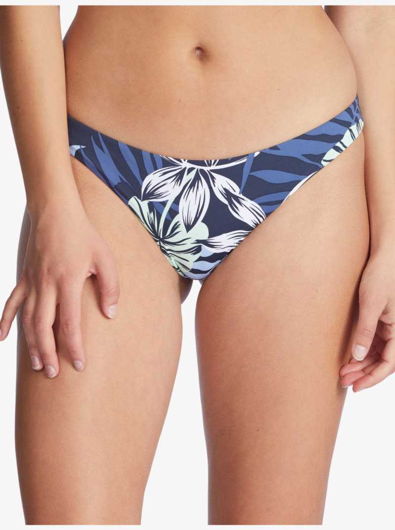 Mood Indigo Seaside Tropics Roxy Printed Beach Classics Cheeky Bikini Bottoms | RBLGDO253