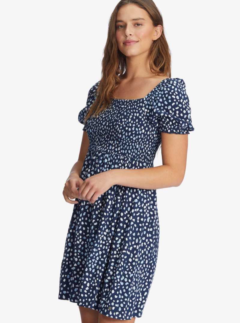 Mood Indigo Wild Dots Roxy Hello Petal Mini Long Sleeve Dress | ICFBYW206