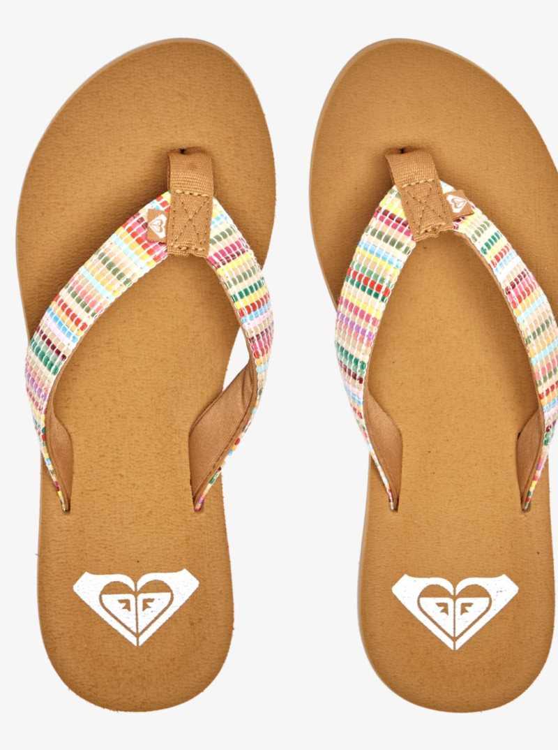 Multi Roxy Porto Raffia Flip-Flops | DGXVKC241