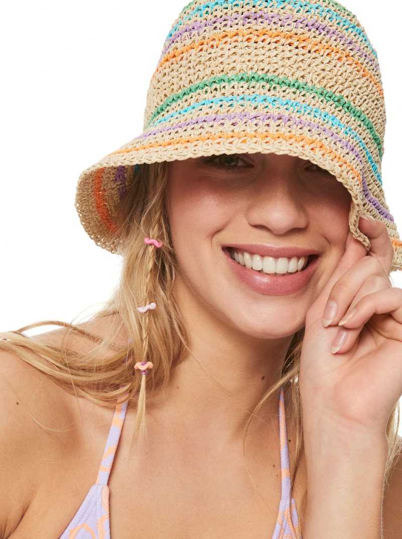 Natural Roxy Barrier Reef Bucket Hat | LOKJTC984