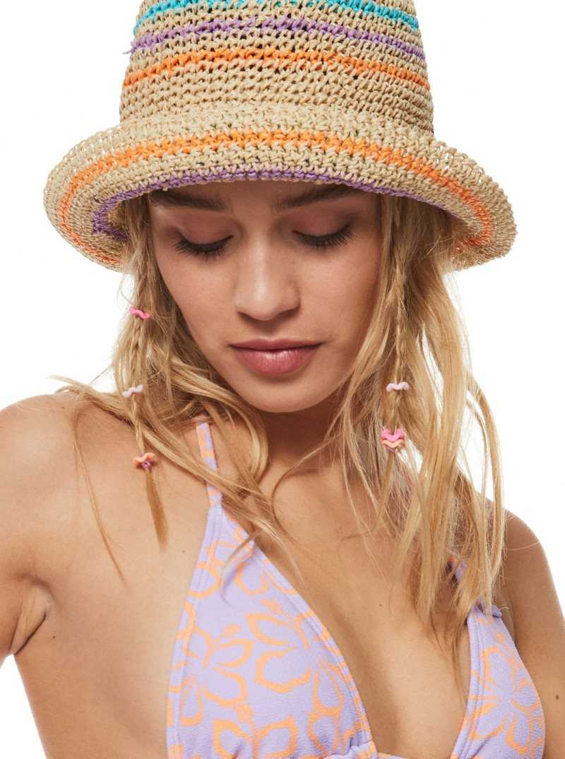 Natural Roxy Barrier Reef Bucket Hat | LOKJTC984