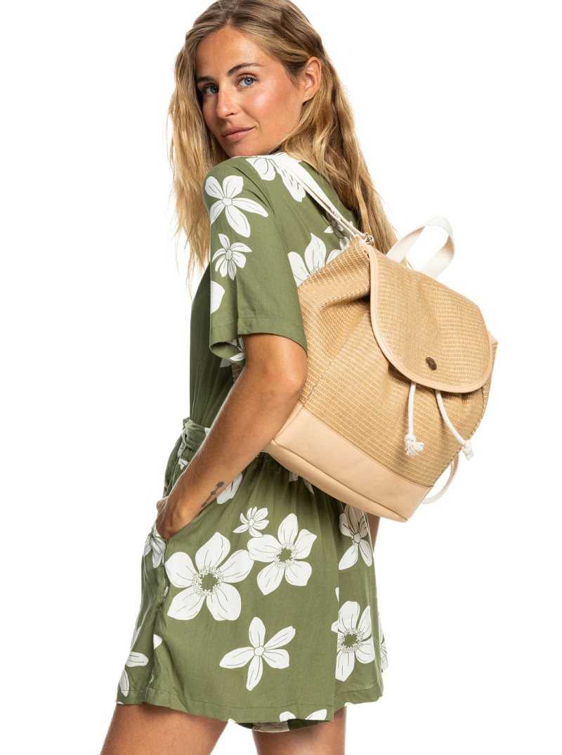 Natural Roxy Island Key Beach Backpack | NAYDMJ607