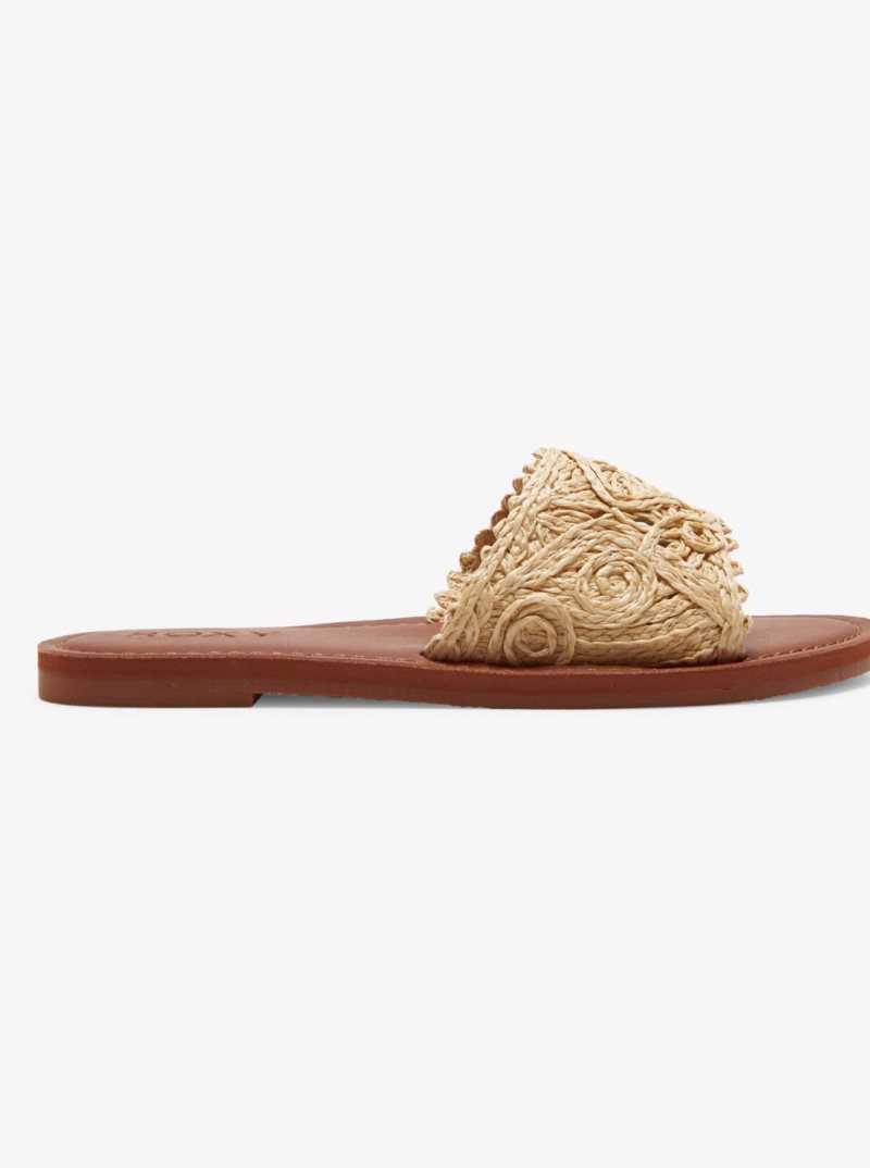 Natural Roxy Kaia Slim Slide Sandals | KWEMRG104