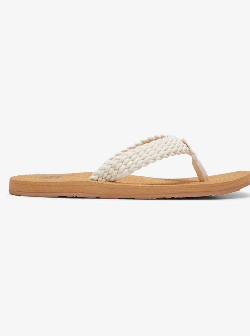 Natural Roxy Porto Flip-Flops | GHZNXL427