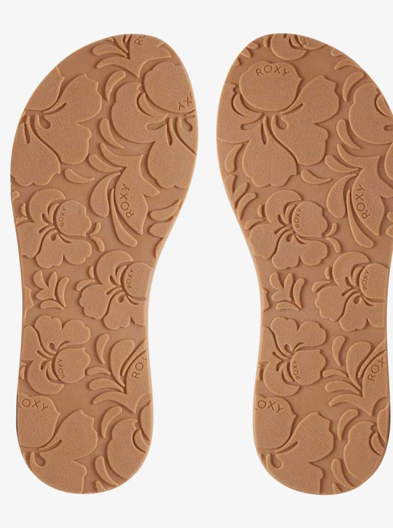 Natural Roxy Porto Flip-Flops | GHZNXL427