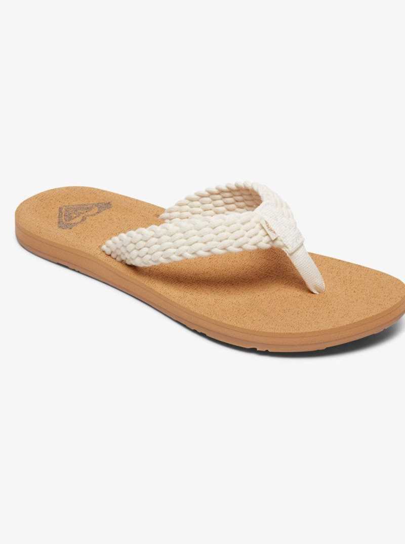 Natural Roxy Porto Flip-Flops | GHZNXL427