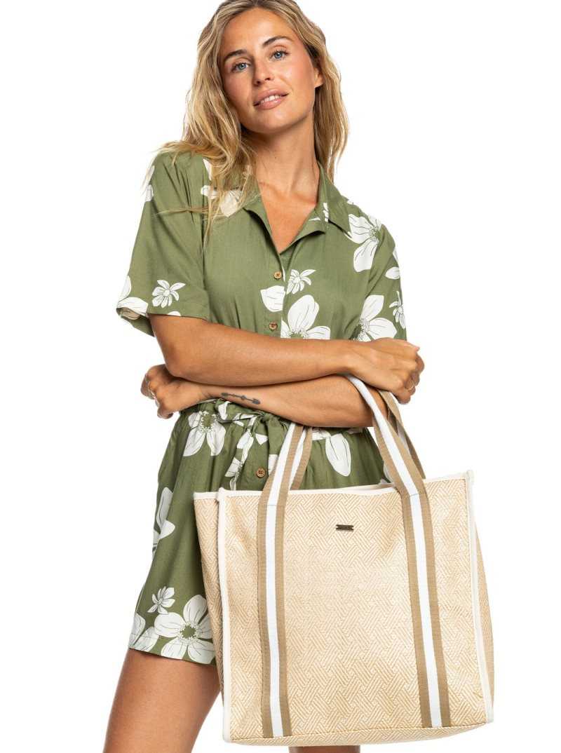 Natural Roxy Seas The Day Tote Bag | FHKRQV457