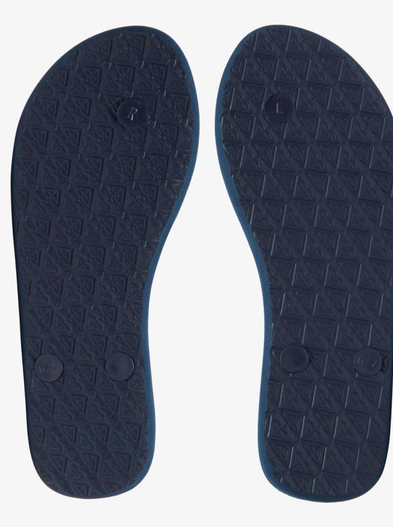 Navy Roxy Viva Stamp Flip-Flops | LXFYIO821