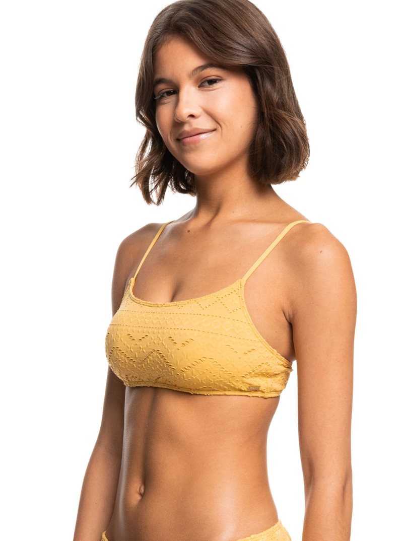 Ochre Roxy Quiet Beauty Bralette Bikini Top | VQLHIA698