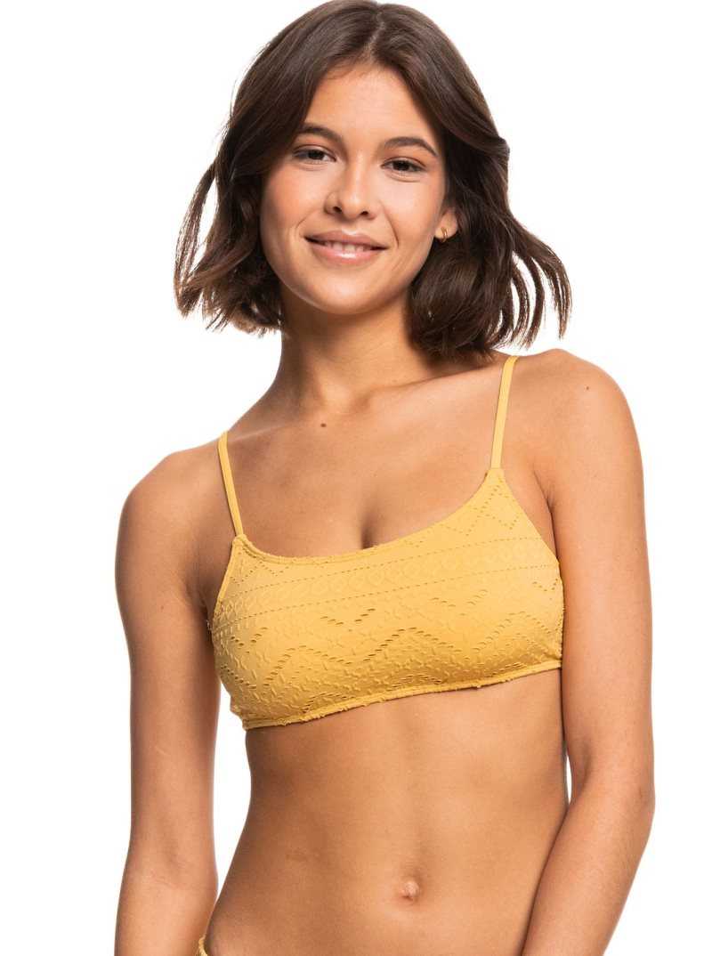 Ochre Roxy Quiet Beauty Bralette Bikini Top | VQLHIA698