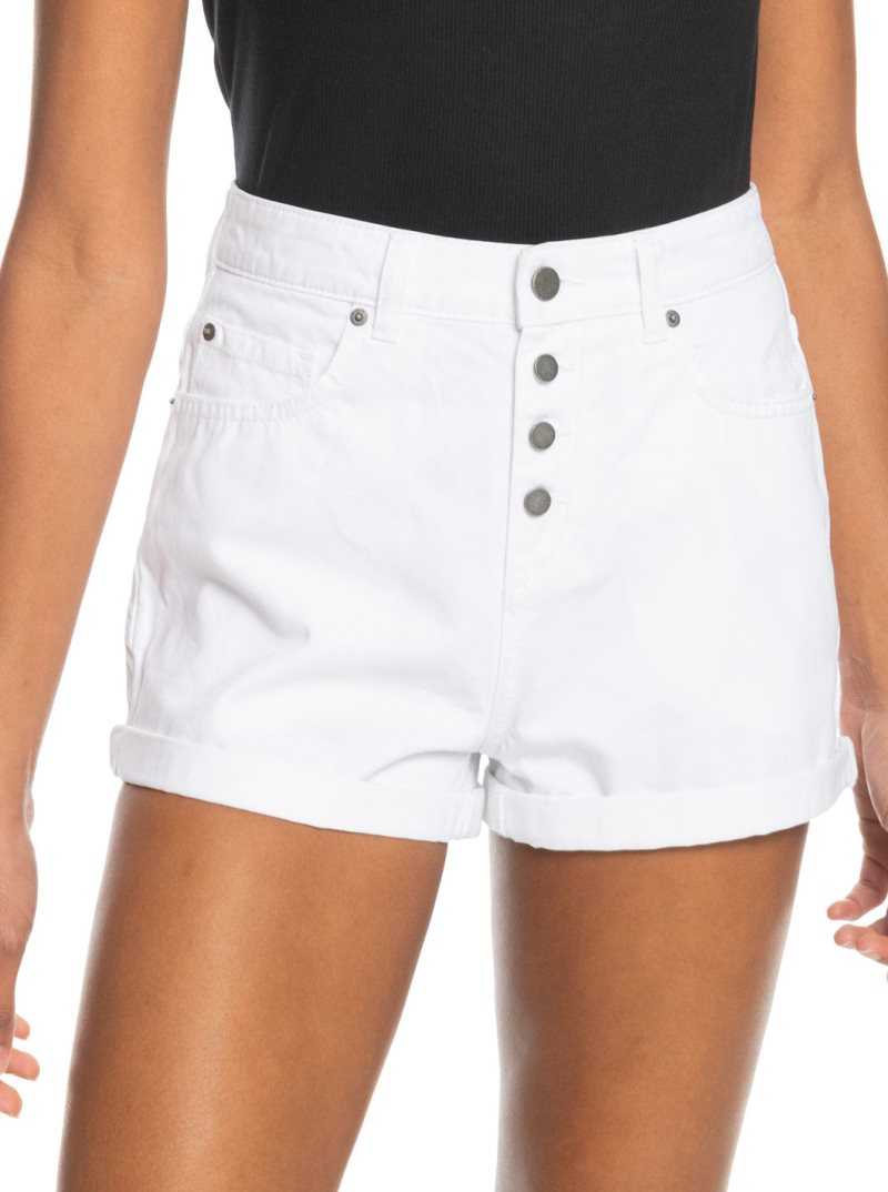 Off White Roxy Authentic Summer White High Denim Shorts | IEAXBW096