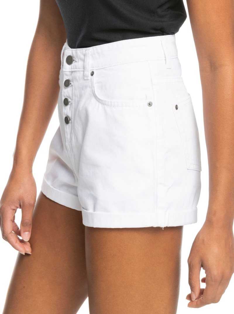 Off White Roxy Authentic Summer White High Denim Shorts | IEAXBW096