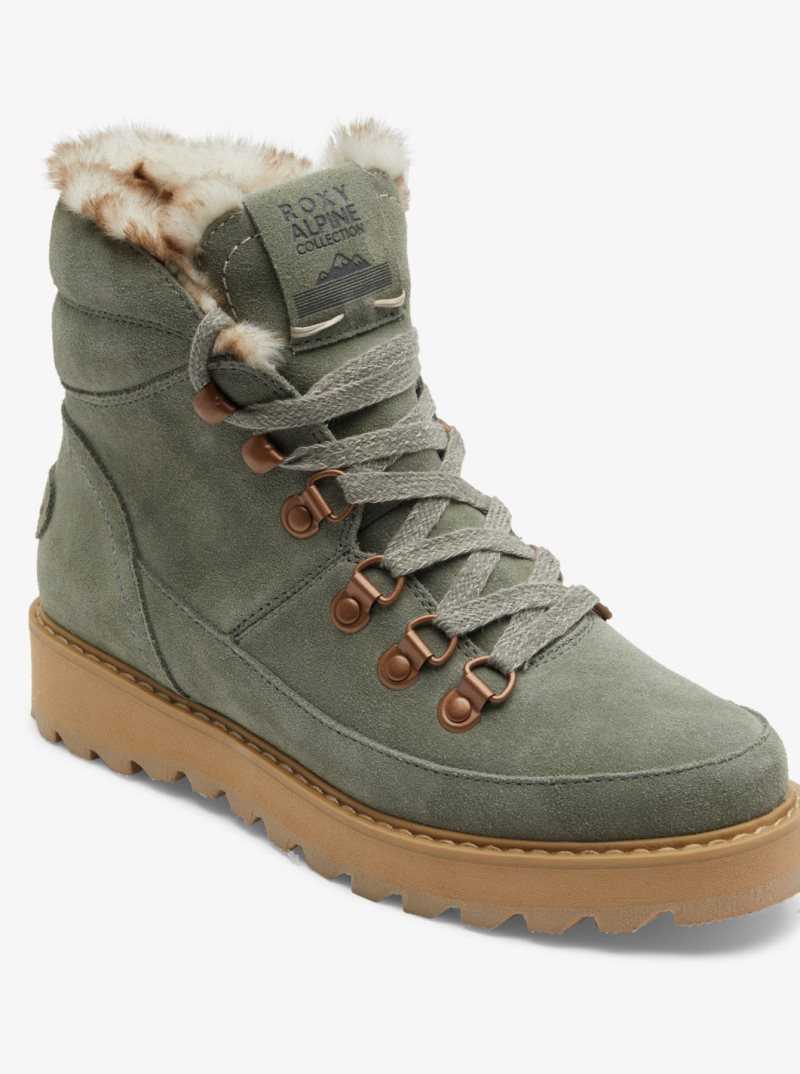 Olive Roxy Sadie Lace-Up Boots | BCZVUS302