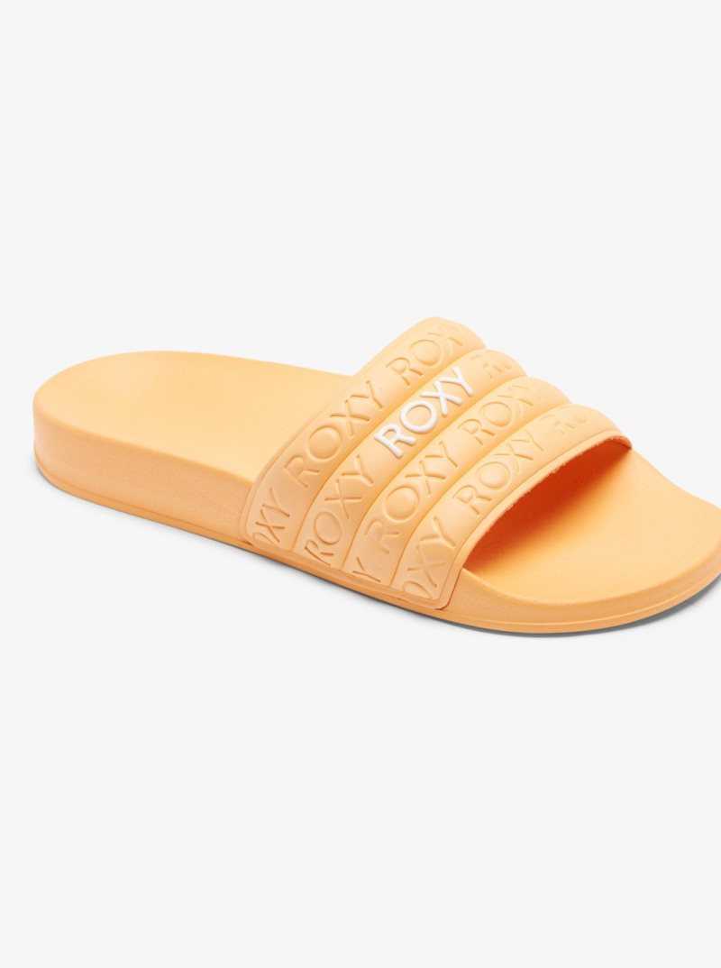 Orange/White Roxy Slippy Water-Friendly Sandals | PQXLFD619