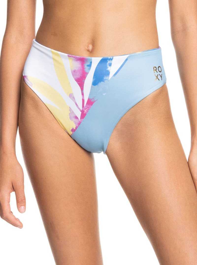 Pale Marigold Tie Dye Vibes Roxy POP SURF Mid Waist Bikini Bottoms | NLWHBY751