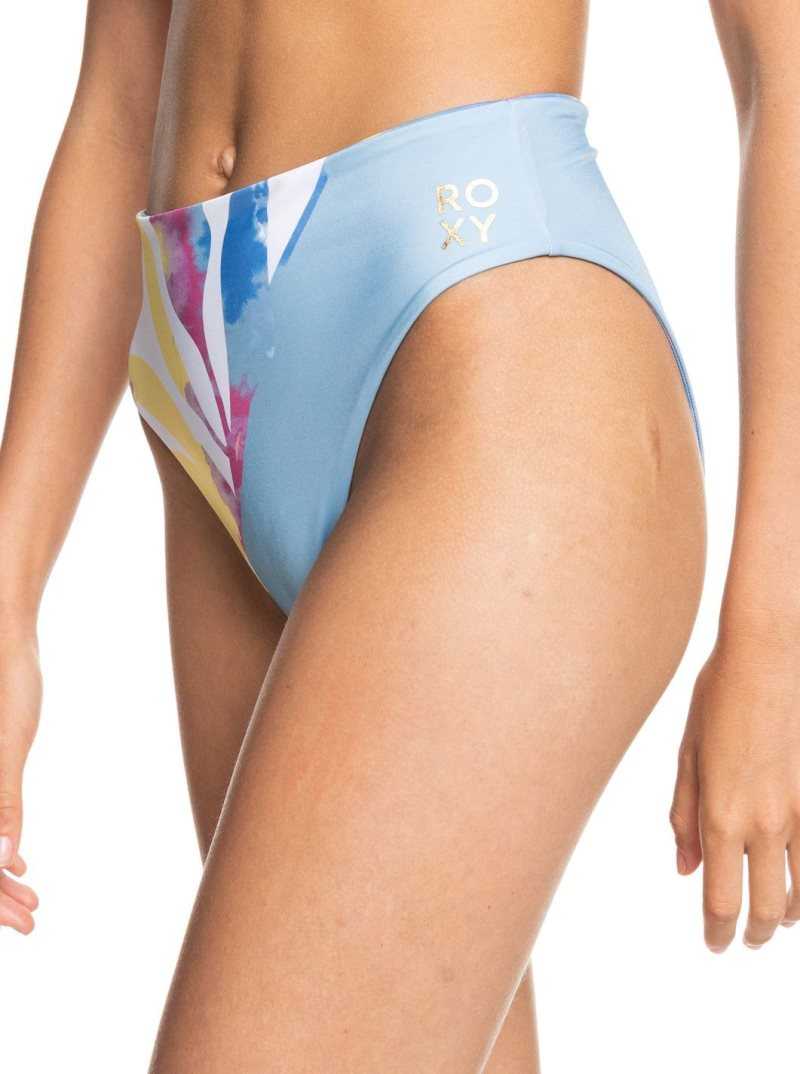 Pale Marigold Tie Dye Vibes Roxy POP SURF Mid Waist Bikini Bottoms | NLWHBY751