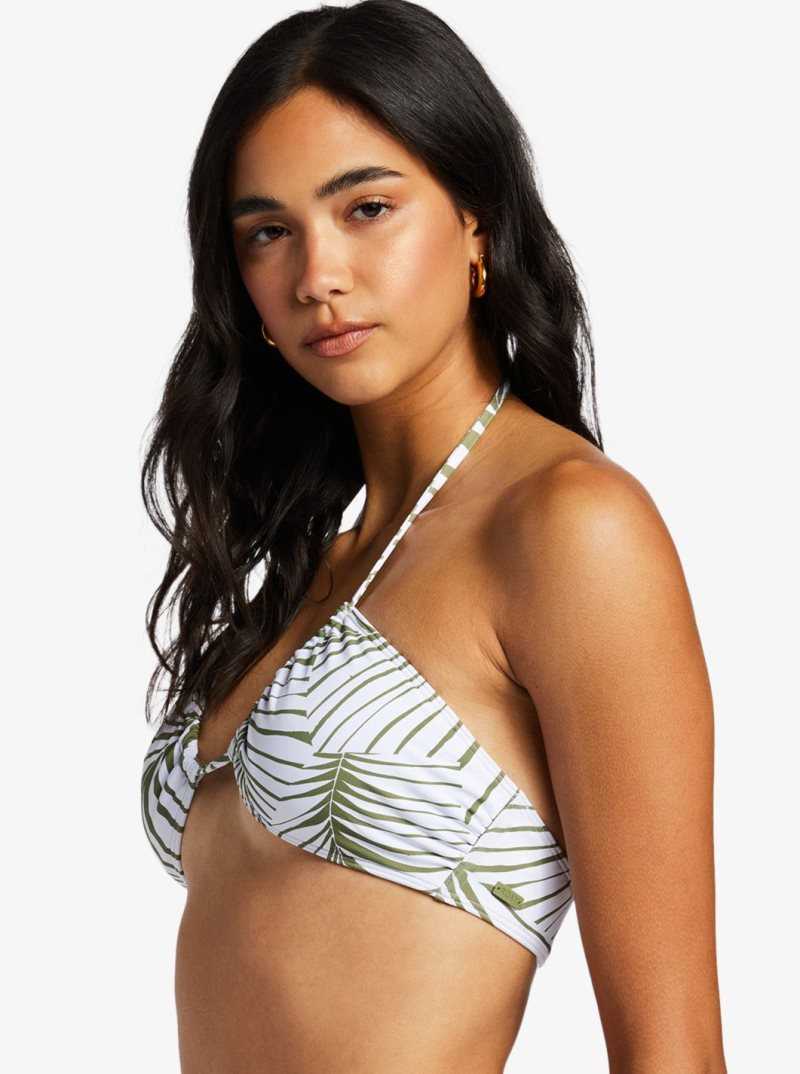 Palm Tree Dreams Roxy Beach Classics Fashion Triangle Bikini Top | FOBDXZ421