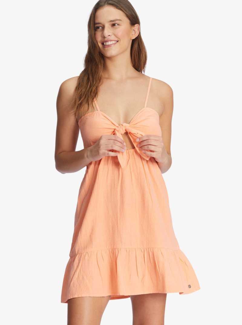 Papaya Punch Roxy Moonlit Tide Short Length Strappy Dress | JTFCAI708