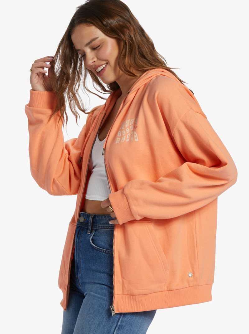 Papaya Punch Roxy Oversized Evening Hike A Oversize Hoodie | UROTLK385