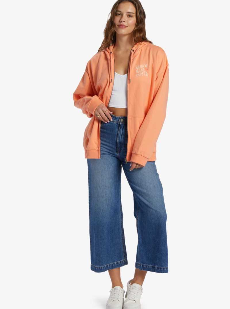 Papaya Punch Roxy Oversized Evening Hike A Oversize Hoodie | UROTLK385