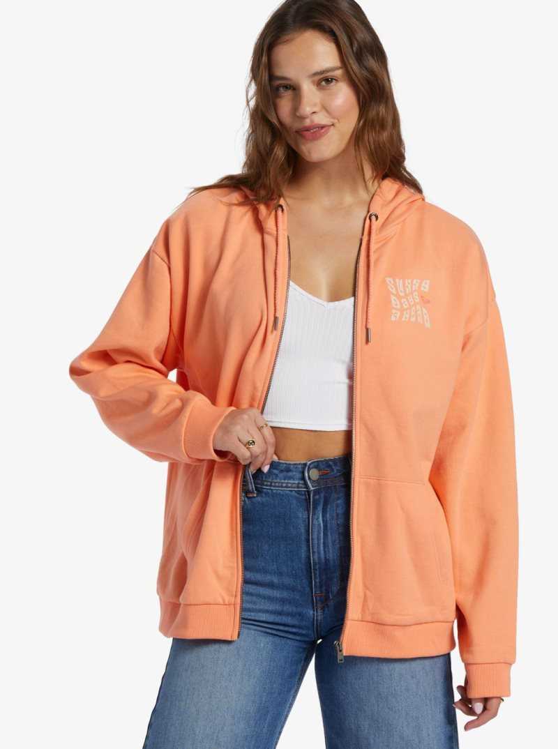 Papaya Punch Roxy Oversized Evening Hike A Oversize Hoodie | UROTLK385