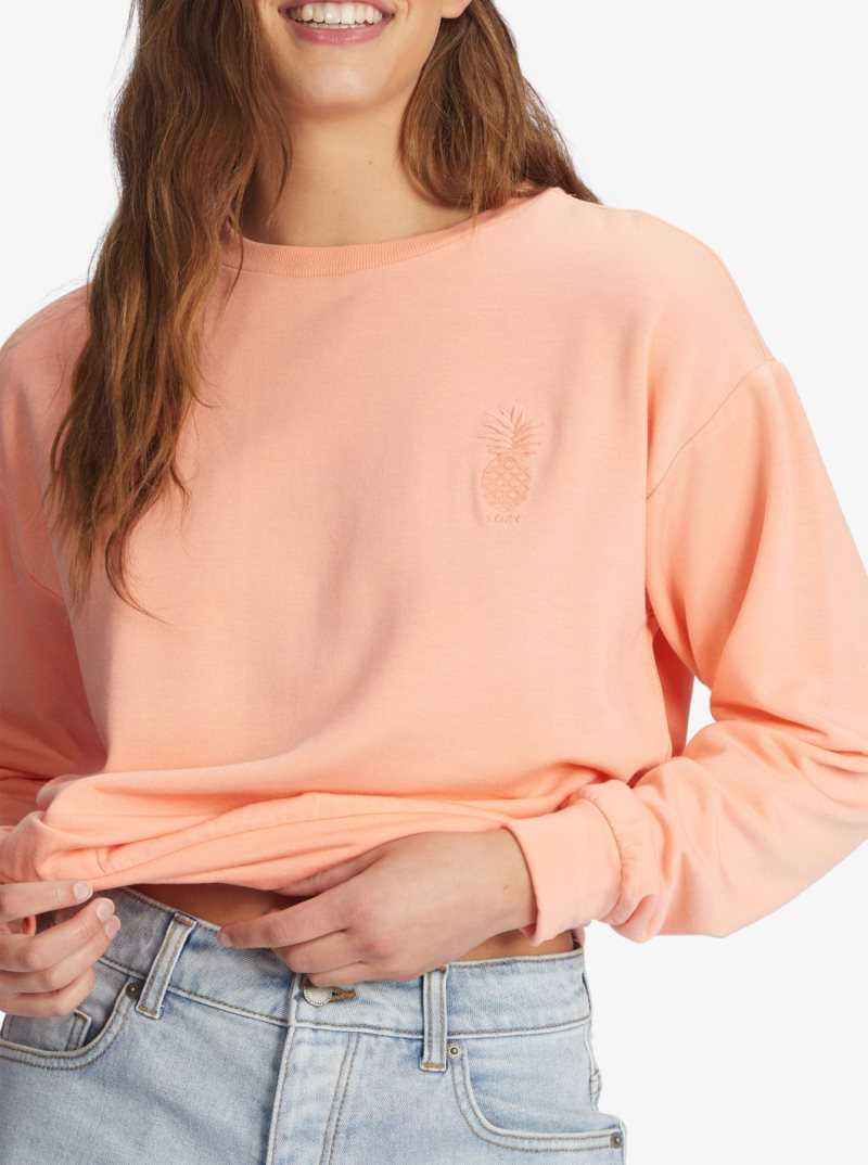 Papaya Punch Roxy Surfing By Moonlight Long Sleeve Lounge Top | DTFNQC849