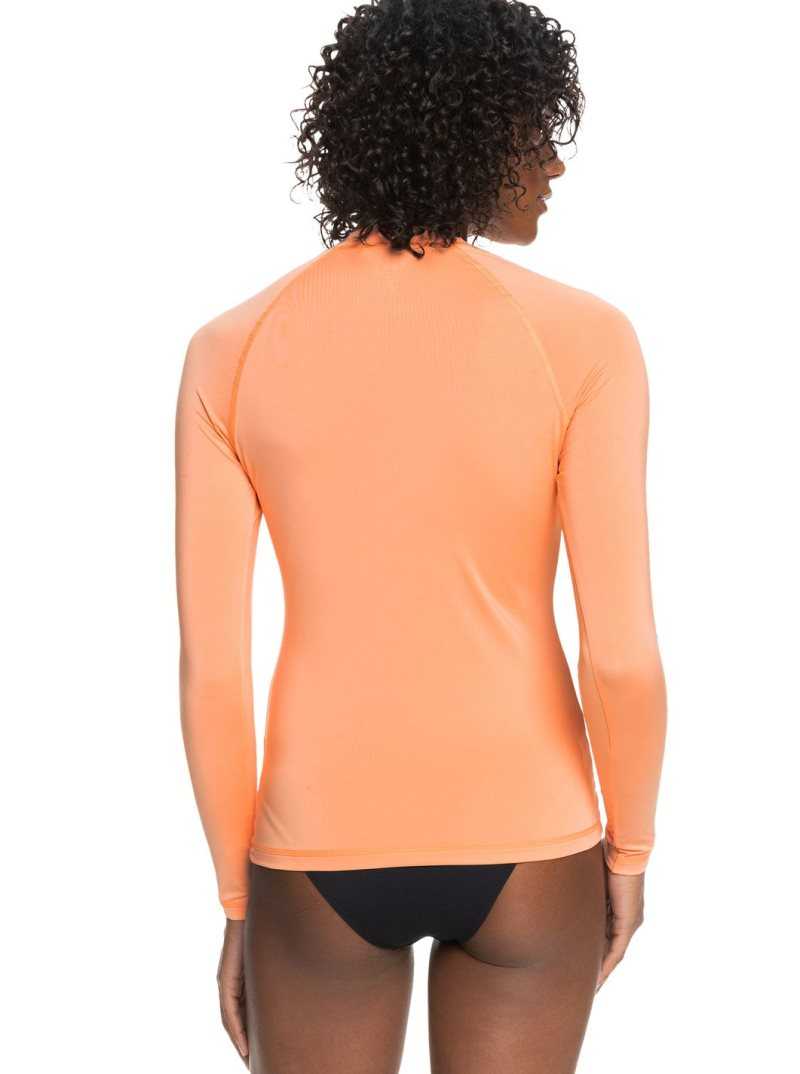 Papaya Punch Roxy Whole Hearted Long Sleeve UPF 50 Rashguard | SCOJKE528