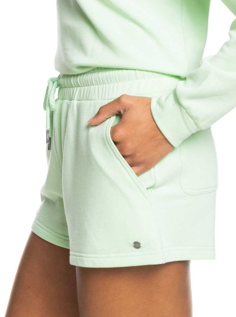 Pastel Green Roxy Check Out Sweat Shorts | YPRMLK721