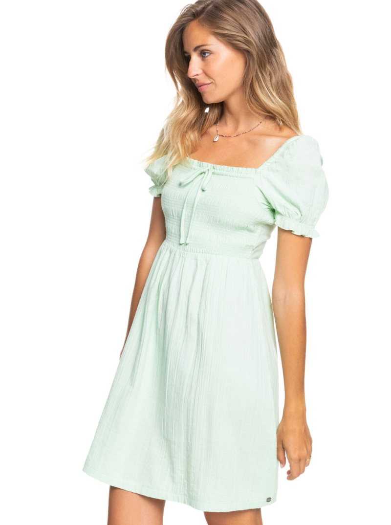 Pastel Green Roxy Hello Mini Again Woven Dress | DFWSTG915