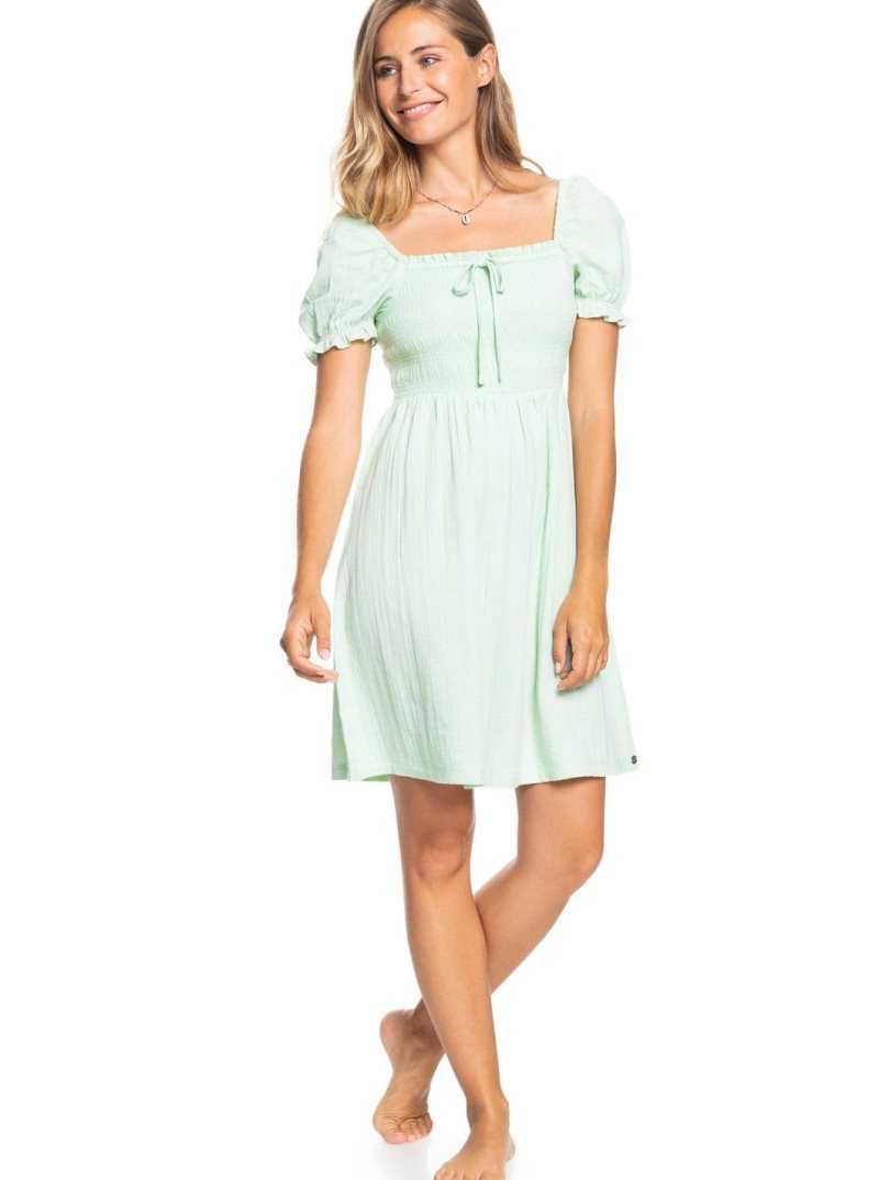 Pastel Green Roxy Hello Mini Again Woven Dress | DFWSTG915