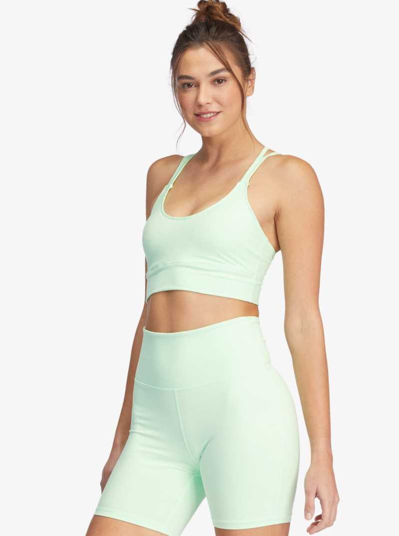 Pastel Green Roxy Kaileo Elongated Sports Bra | TLRAWS907