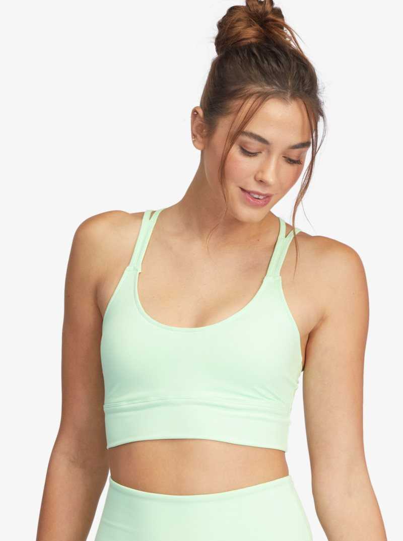 Pastel Green Roxy Kaileo Elongated Sports Bra | TLRAWS907