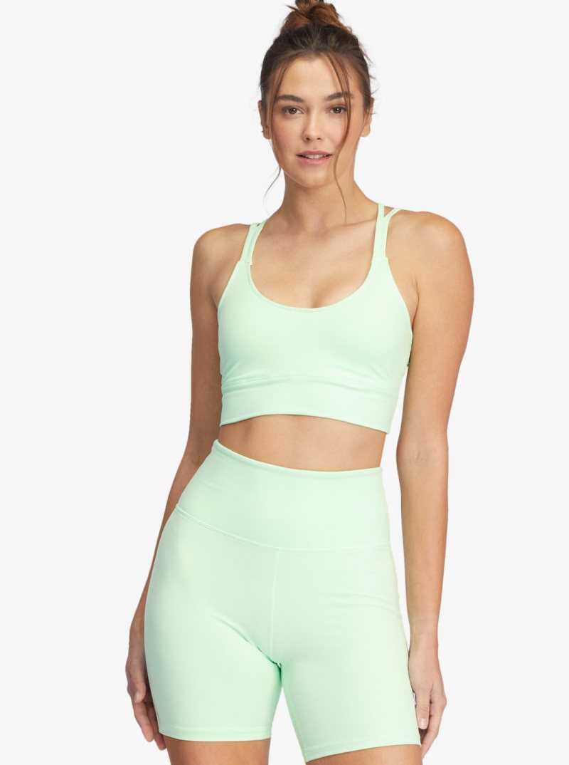 Pastel Green Roxy Kaileo Elongated Sports Bra | TLRAWS907