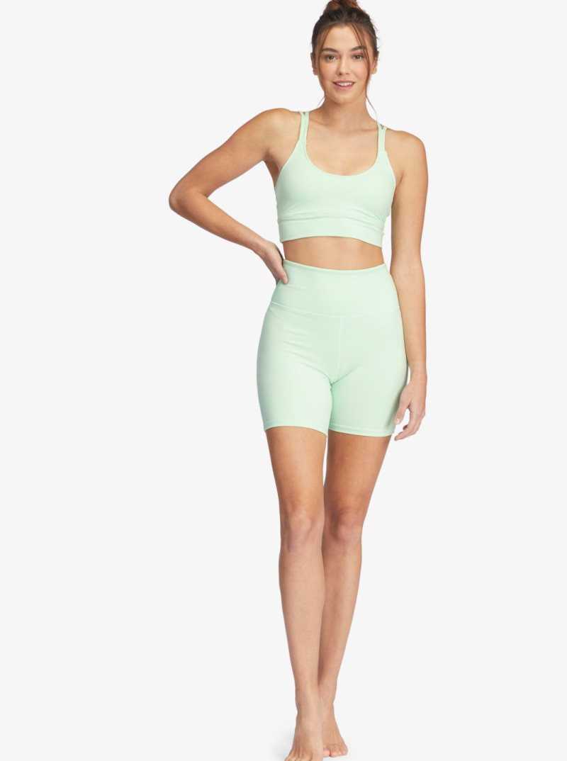 Pastel Green Roxy Kaileo High Waisted Biker Shorts | VJEDQO358