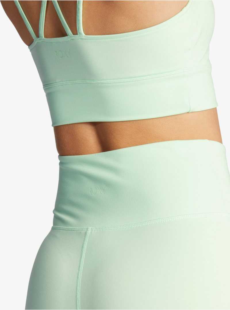 Pastel Green Roxy Kaileo High Waisted Biker Shorts | VJEDQO358