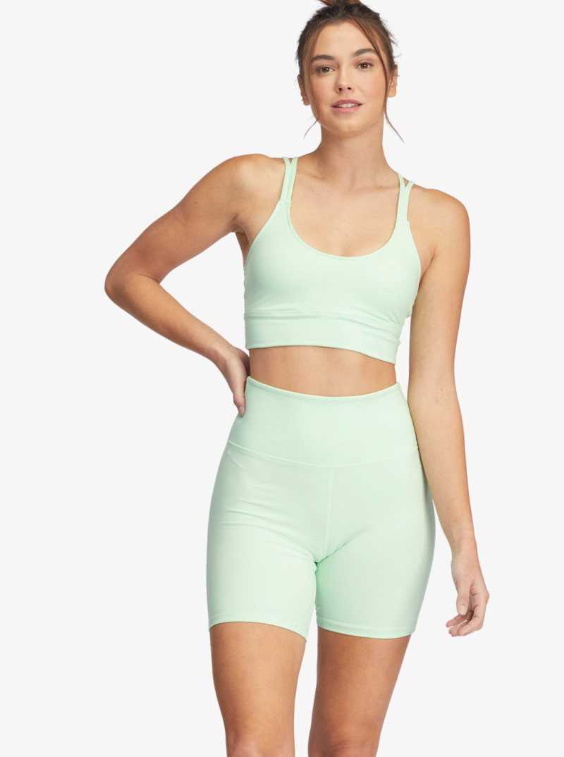 Pastel Green Roxy Kaileo High Waisted Biker Shorts | VJEDQO358