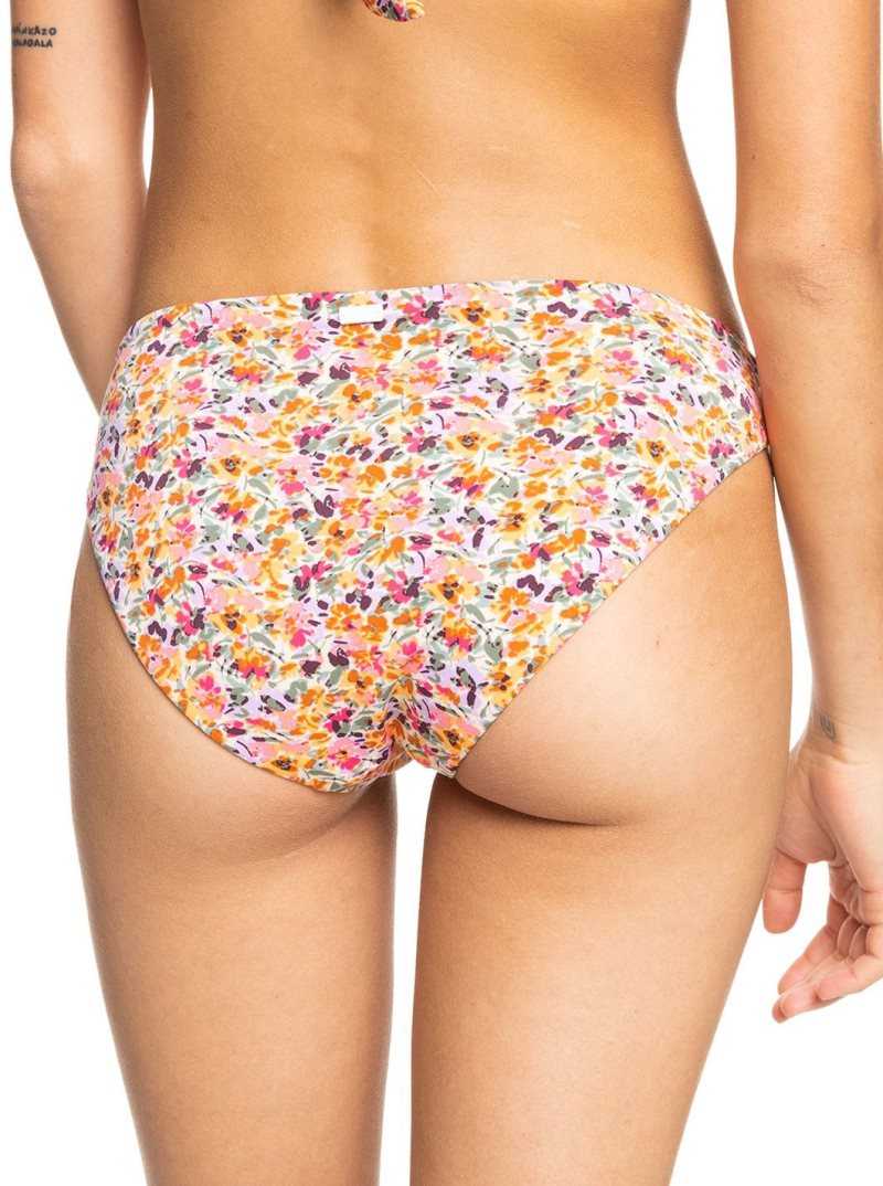 Pastel Rose Swept Up Floral Roxy Printed Beach Classics Hipster Bikini Bottoms | BRASZF567