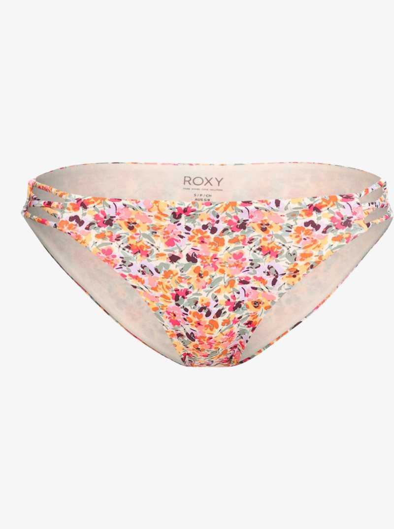 Pastel Rose Swept Up Floral Roxy Printed Beach Classics Hipster Bikini Bottoms | BRASZF567