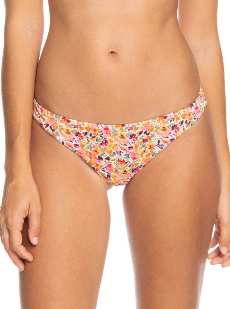 Pastel Rose Swept Up Floral Roxy Printed Beach Classics Cheeky Bikini Bottoms | CNMJBG650