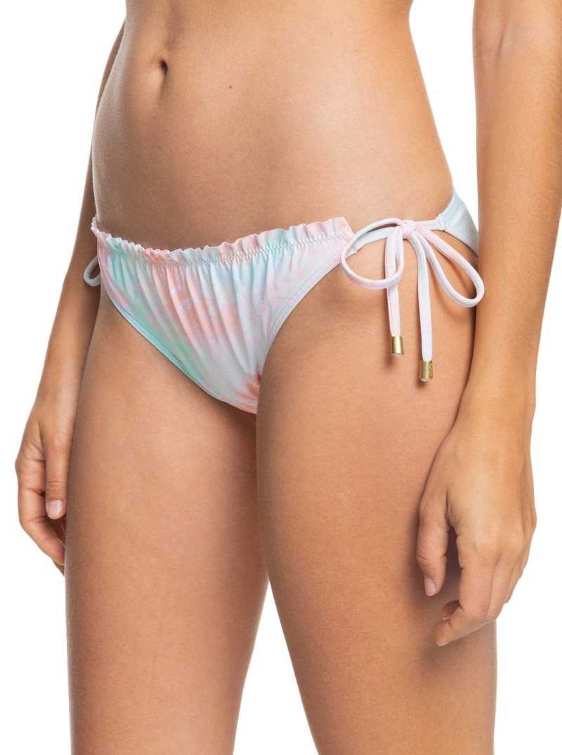 Peach Amber Nautilus Tie Dye S Roxy Nautilus Tie Side Moderate Bikini Bottoms | XVLETR135