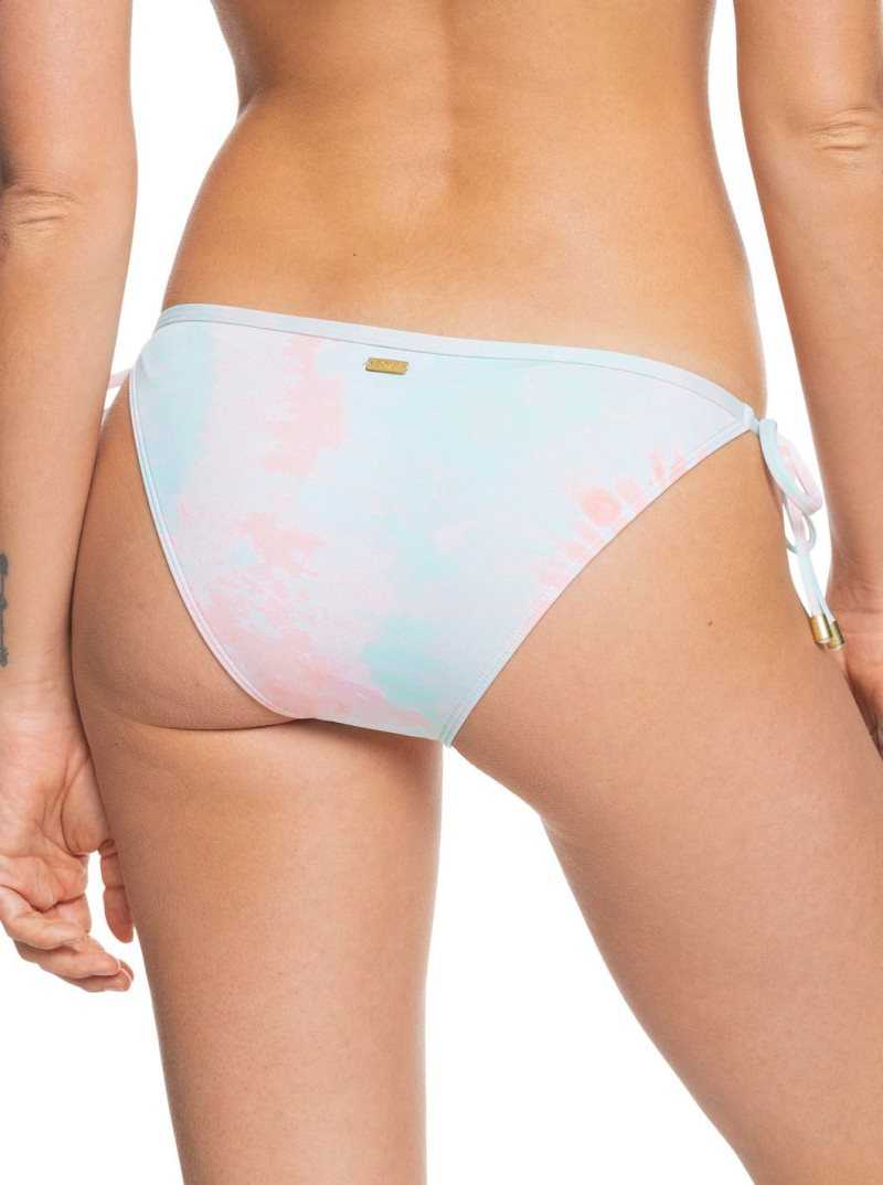 Peach Amber Nautilus Tie Dye S Roxy Nautilus Tie Side Moderate Bikini Bottoms | XVLETR135